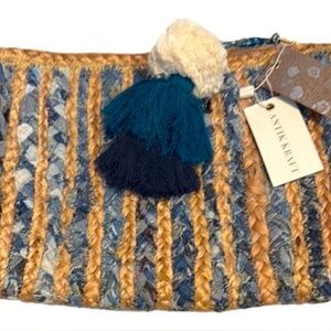 Antik Kraft‎ Blue and Tan Woven Clutch